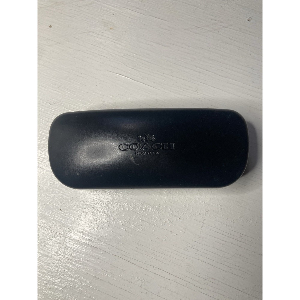 Coach New York Black Hard Clamshell Case Eyeglass Holder Sun Glasses Cloth